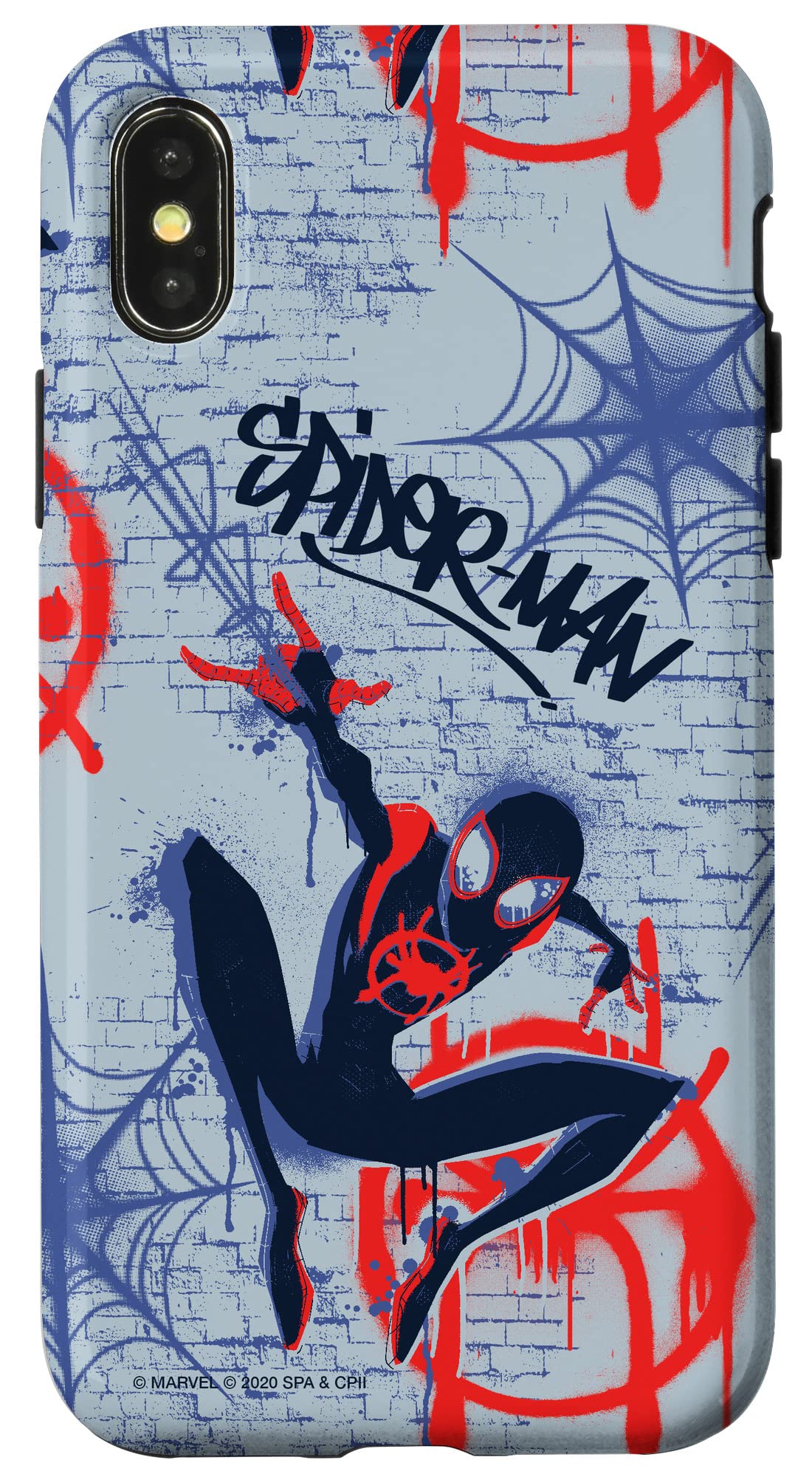 Apple iPhone X MARVELケース　スペアバッテリー付き Amazon.com: Marvel Spider-Man Into The Spider-Verse Graffiti Print